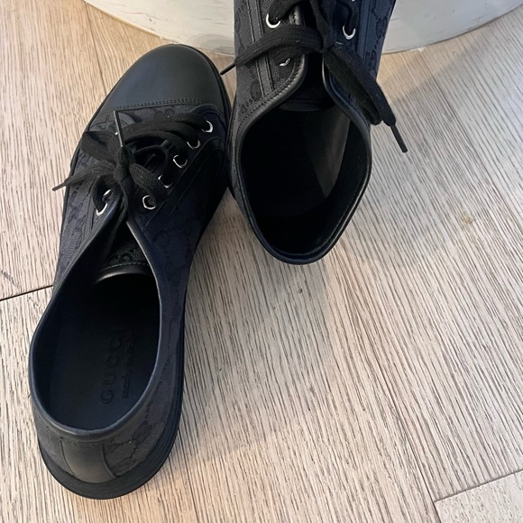 NEW Gucci Black canvas & leather GG logo Ace sneakers - Father’s Day gift! - Picture 2 of 5